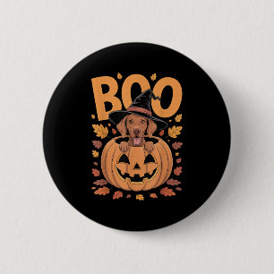 Vizsla Costume On Pumpkin Halloween Vizsla  2 Inch Round Button
