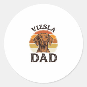 Vizsla Dad Vintage Engraving Dog Design_1 Classic Round Sticker
