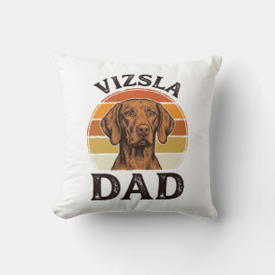 Vizsla Dad Vintage Engraving Dog Design_1 Throw Pillow