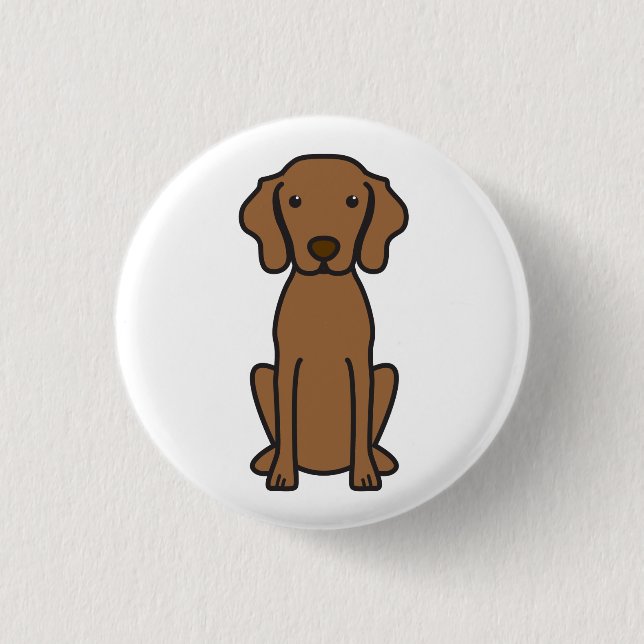 Vizsla Dog Cartoon 1 Inch Round Button (Front)