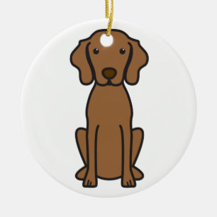 Vizsla Dog Cartoon Ceramic Ornament