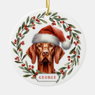 Vizsla Dog Ceramic Circle Ornament