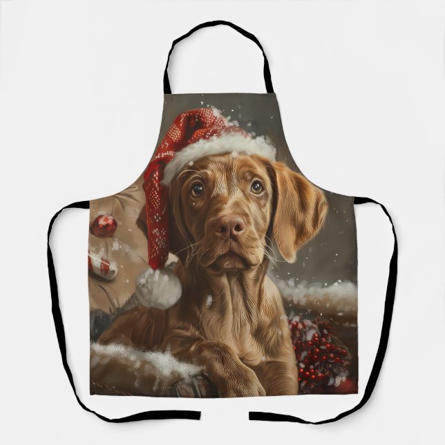 Vizsla Dog Christmas Festive  Apron (Front)