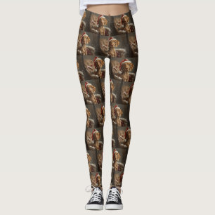 Vizsla Dog Christmas Festive  Leggings