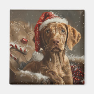 Vizsla Dog Christmas Festive Magnet