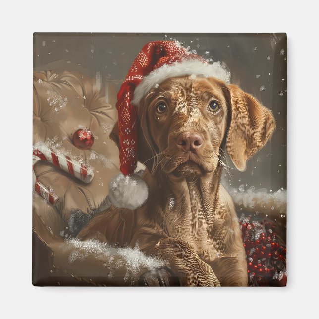 Vizsla Dog Christmas Festive  Magnet (Front)