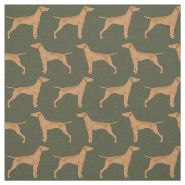 Vizsla dog dark green fabric (Swatch)