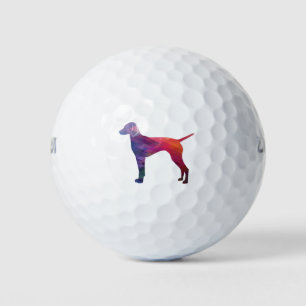 Vizsla Dog Geometric Pattern Silhouette Purple Golf Balls