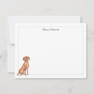 Vizsla Dog Gray Border Personalized Card