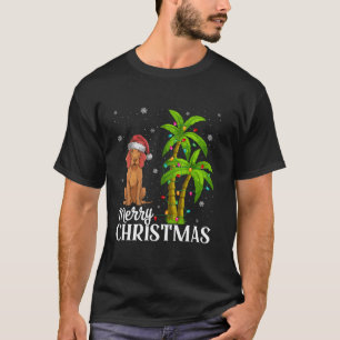 Vizsla Dog Lovers Men Women Christmas Tree Lights  T-Shirt