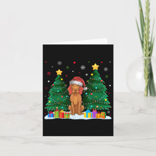 Vizsla Dog Lovers Santa Hat Ugly Christmas Sweater Card