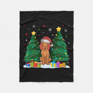 Vizsla Dog Lovers Santa Hat Ugly Christmas Sweater Fleece Blanket