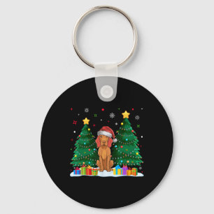 Vizsla Dog Lovers Santa Hat Ugly Christmas Sweater Keychain
