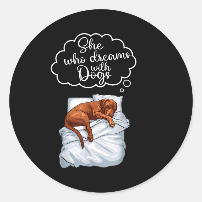 Vizsla Dog Nightgown Pajama  Classic Round Sticker (Front)