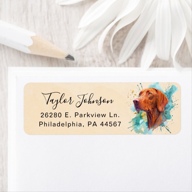 Vizsla Dog Return Address Label (Insitu)