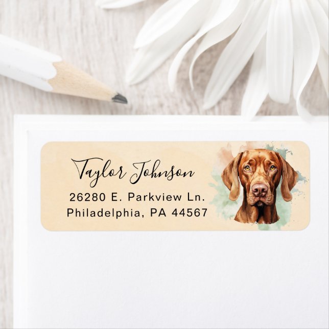 Vizsla Dog Return Address Label (Insitu)