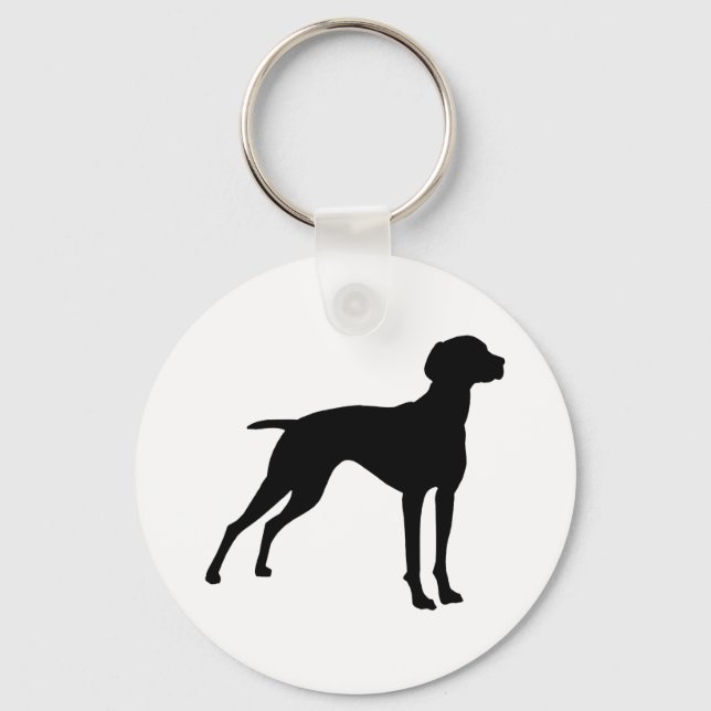 Vizsla Dog Silhouette (black) Keychain (Front)