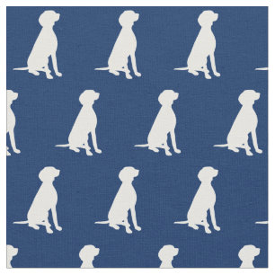 Vizsla Dog Silhouette Pet Navy Blue Fabric