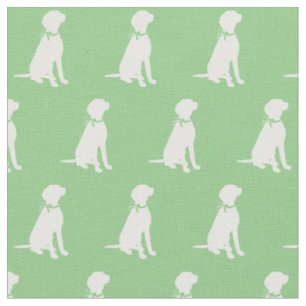 Vizsla Dog Silhouette Pet Sage Green Fabric