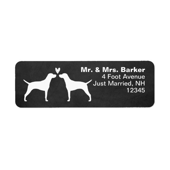 Vizsla Dog Silhouettes with Heart Return Address (Front)