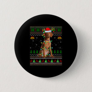 Vizsla Dog Ugly Christmas Sweaters Holiday Santa X 2 Inch Round Button