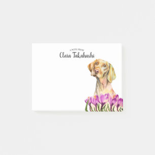 Vizsla Dog Violet Flower Add Your Name Post-it Notes