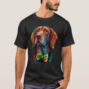 Vizsla Gay Pride Dog LGBT Rainbow Flag on Vizsla L T-Shirt