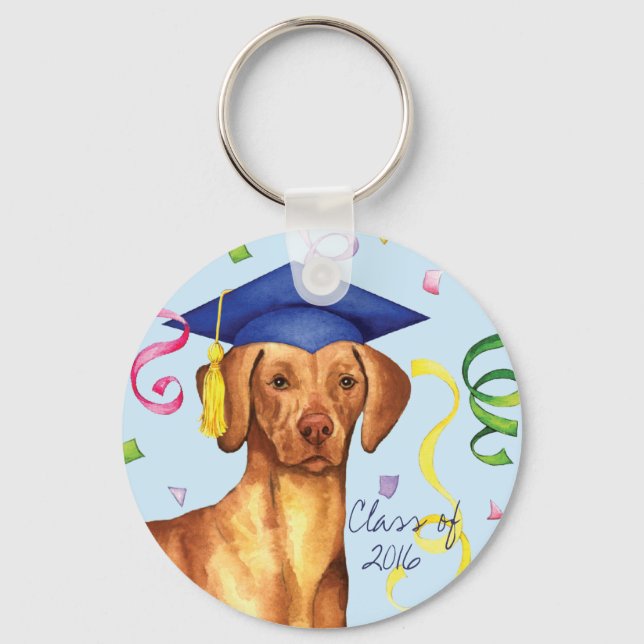 Vizsla Graduate Keychain (Front)