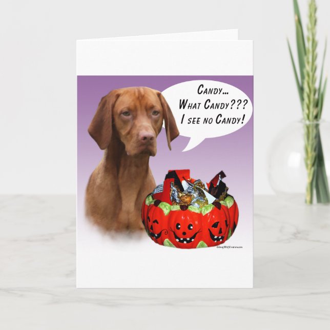 Vizsla Halloween Candy Card (Front)