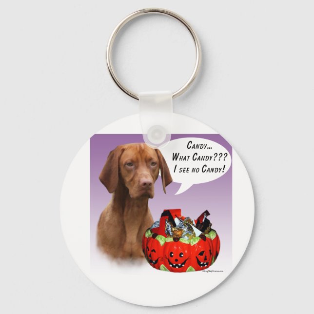 Vizsla Halloween Candy Keychain (Front)