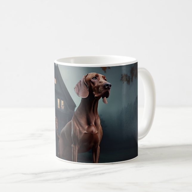 Vizsla Halloween Scary Coffee Mug (Front Right)