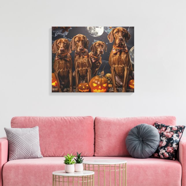 Vizsla Halloween Spooky Canvas Print (Insitu(LivingRoom))