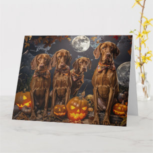 Vizsla Halloween Spooky Card