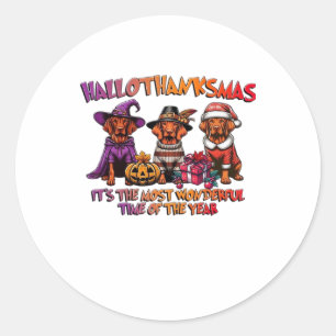 Vizsla Halloween Thanksgiving Christmas Classic T- Classic Round Sticker