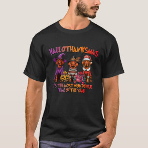 Vizsla Halloween Thanksgiving Christmas Men Women  T-Shirt