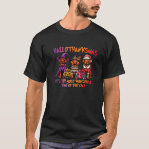 Vizsla Halloween Thanksgiving Christmas Men Women  T-Shirt