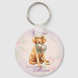 Vizsla Heart Mom Keychain