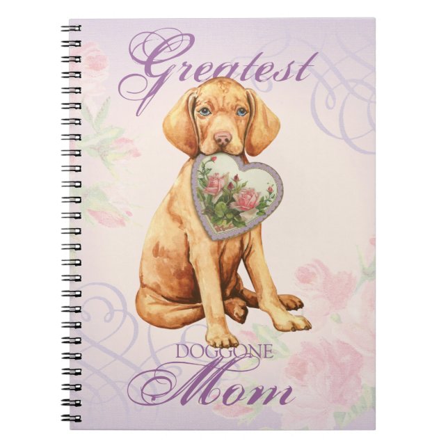 Vizsla Heart Mom Notebook (Front)