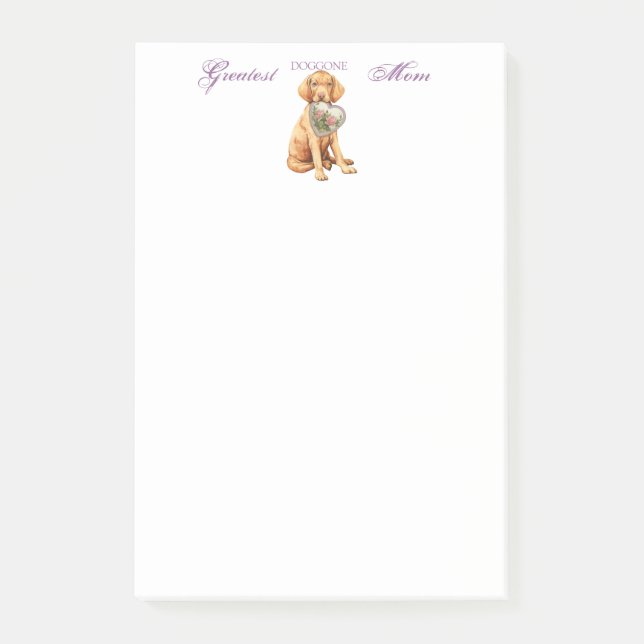 Vizsla Heart Mom Post-it Notes (Front)
