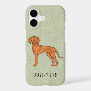 Vizsla Hongrois Chien Pointer Mignon Avec Nom Vert