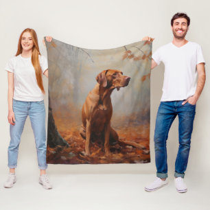 Vizsla in Autumn Leaves Fall Inspire Fleece Blanket