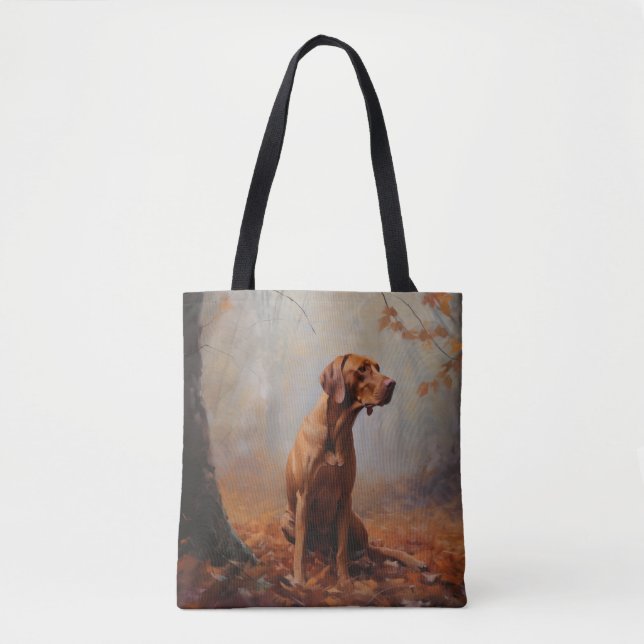 Vizsla in Autumn Leaves Fall Inspire Tote Bag (Front)