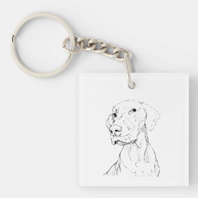 Vizsla Keychain – Dog Keyring Minimalist Gift (Front)
