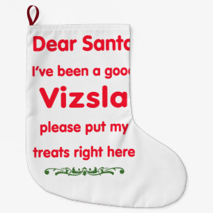 vizsla large christmas stocking