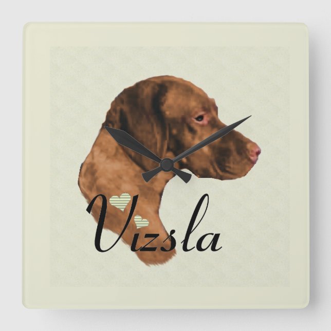 Vizsla Love Gifts Square Wall Clock (Front)