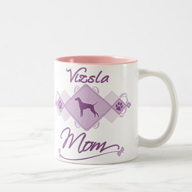 Vizsla Mom Two-Tone Coffee Mug (Right)