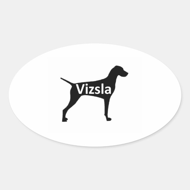 Vizsla name silo black.png oval sticker (Front)