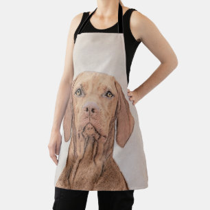 Vizsla Painting - Cute Original Dog Art Apron