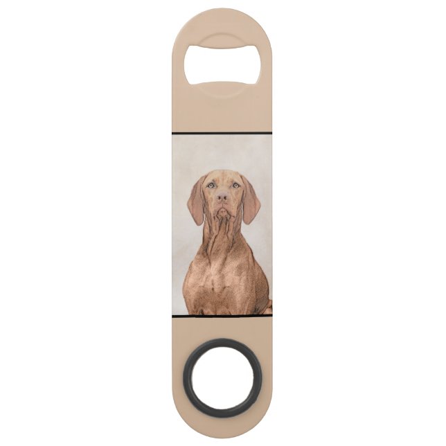Vizsla Painting - Cute Original Dog Art Bar Key (Back)