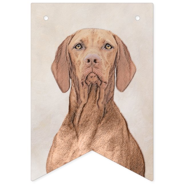 Vizsla Painting - Cute Original Dog Art Bunting Flags (First Flag)